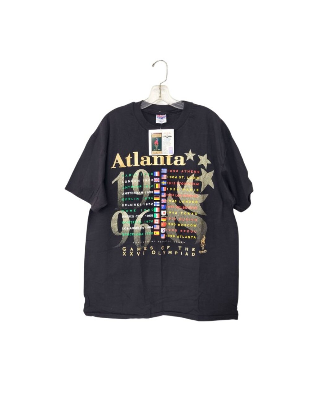 Atlanta 1996 Olympics T-Shirt Hanes Authentic Centennial Collection Black Size X - Picture 5 of 5